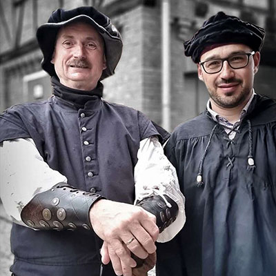 Gemeinsam mit dem Burgvogt beim 12. Burgfest im Juni 2023